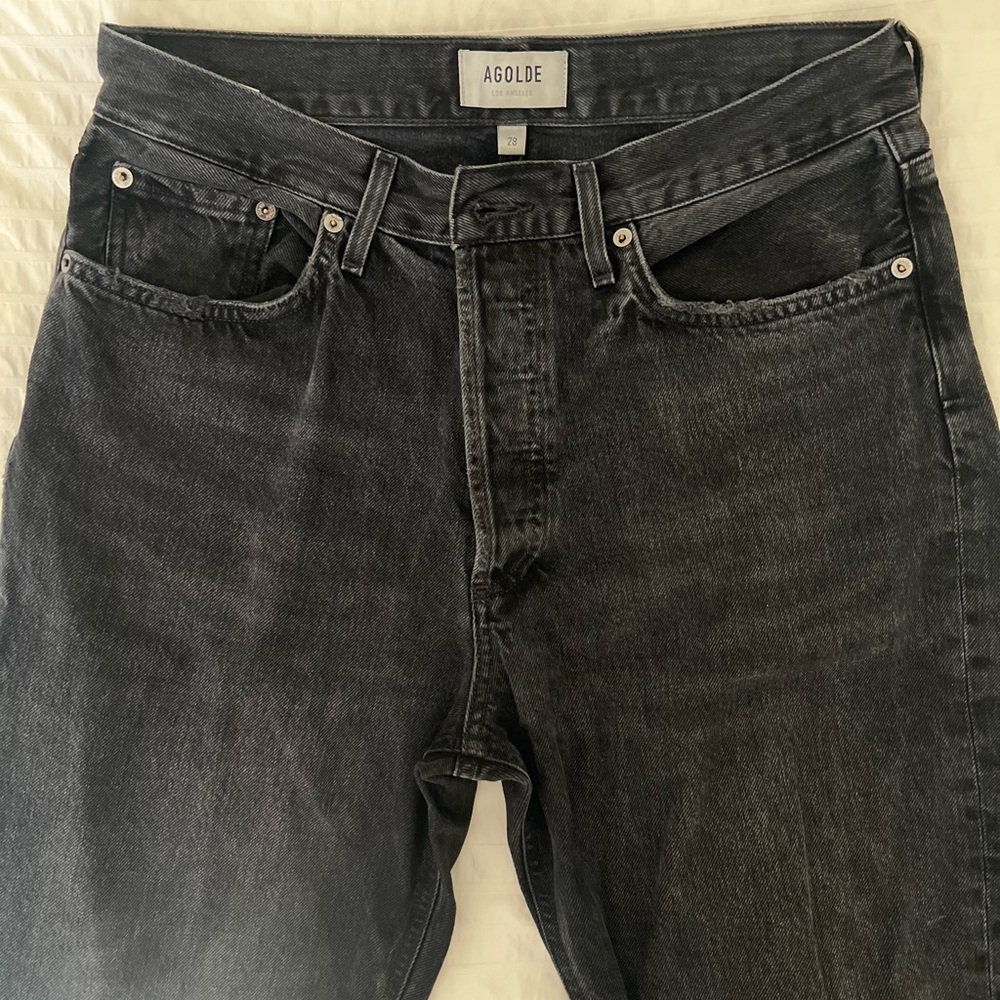AGOLDE Women’s Black Jeans 90s straight